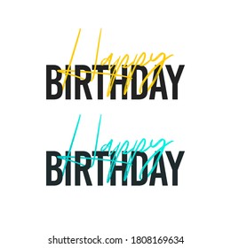 Vector de juego de letras de cumpleaños feliz
