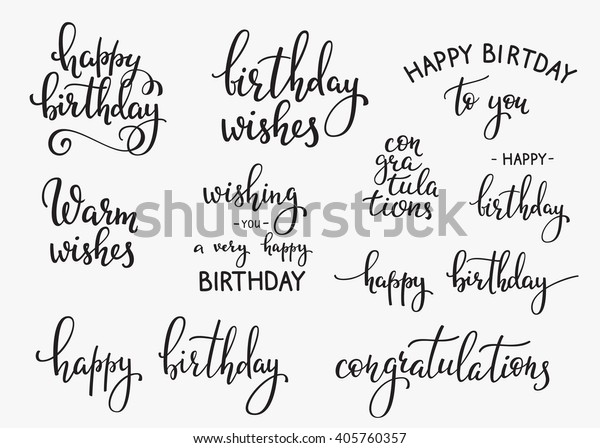 Image Vectorielle De Stock De Joyeux Anniversaire Lettrage Des Signes Ensemble