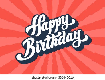 Happy Birthday lettering text