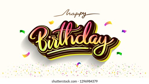 Happy Birthday Lettering Text Banner Colorful Stock Vector (Royalty ...