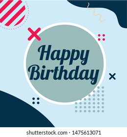 Happy Birthday lettering text banner Vector illustration