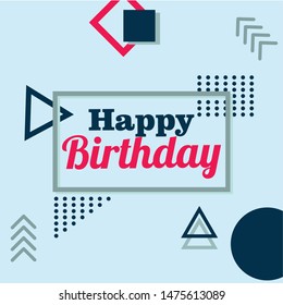 Happy Birthday lettering text banner Vector illustration