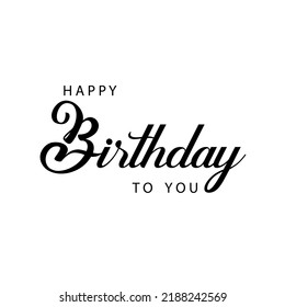 Happy Birthday Lettering Text Banner Black Stock Vector (Royalty Free ...