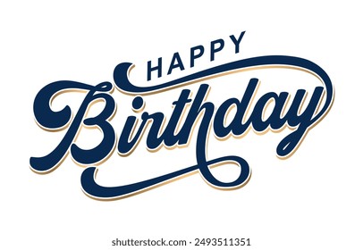 Vector de texto de letras de feliz cumpleaños, color negro. Ilustración vectorial. Tipografía de feliz cumpleaños