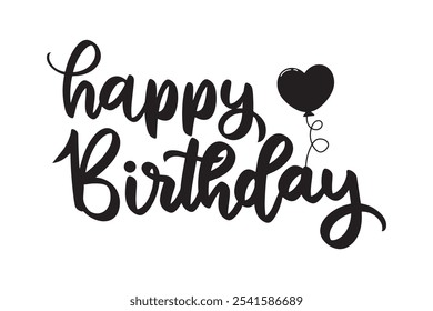 Happy birthday lettering text vector - stylish celebration design