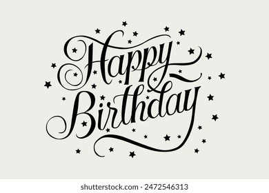 Letras de feliz cumpleaños, diseño de Vector de tipografía de feliz cumpleaños para tarjetas de felicitación y póster. Ilustración vectorial
