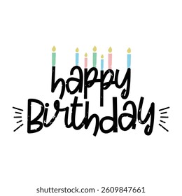 Happy Birthday Lettering Vector Design.