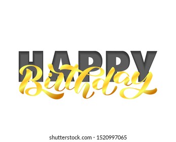 Happy birthday lettering. Vector illustration