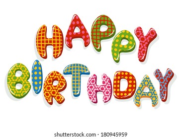 Happy Birthday Letters Stock Vector (Royalty Free) 180945959 | Shutterstock