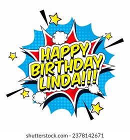 happy birthday linda vector illustration 