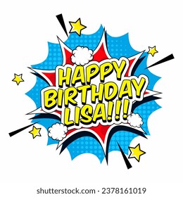 happy birthday lisa vector illustration