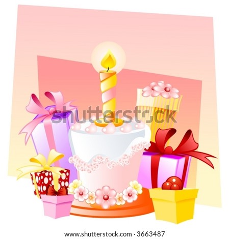happy birthday little girl stock vector royalty free 3663487