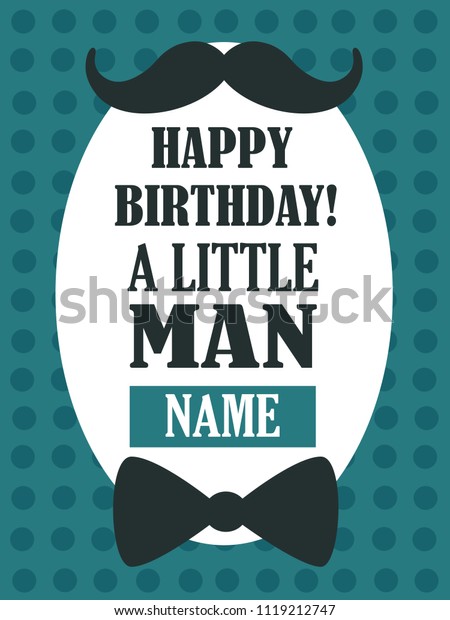 Download Happy Birthday Little Man Greeting Card Stock Vector ...