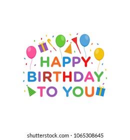 Happy Birthday Logo Design Vector for Greeting Card, Birthday Card