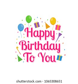 Happy Birthday Logo Design Vector Greeting Stock Vector (Royalty Free ...