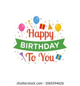 Happy Birthday Logo Design Vector for Greeting Card, Birthday Card