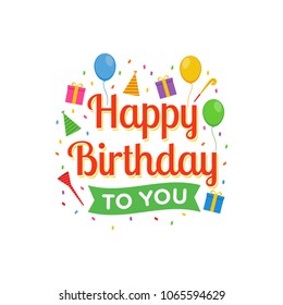 Happy Birthday Logo Design Vector for Greeting Card, Birthday Card