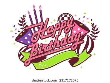 Happy Birthday  logo vector illustration
