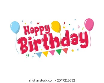Happy Birthday Logo Vector Template