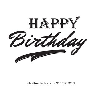 Happy Birthday Logo Vector Template Design Illustration font