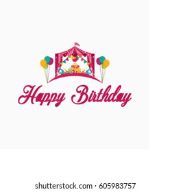 Happy Birthday Logo Vector Template