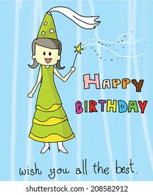 Happy birthday magic postcard