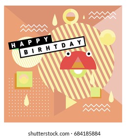 Happy Birthday Memphis style vector design for greeting cards and poster with colorful and retro abstract pattern. Design template for birthday celebration.?