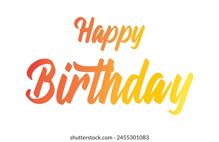 Happy birthday message, modern colorful vector illustration on white background. Yellow Happy Birthday typography text vector design for greeting cards and poster, congratulation card.