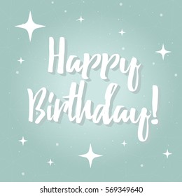 Happy Birthday Minimalistic Vector Greeting Card with Particles