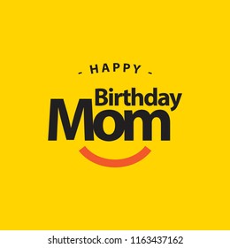 Happy Birthday Mom Vector Template Design Illustration