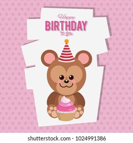 Happy birthday monkey cartoon card