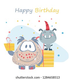 happy birthday with monster