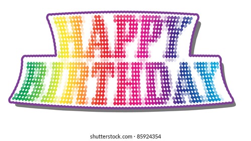 Happy birthday mosaic or icon