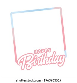 Happy Birthday Multicolor frame, Happiness, Happy Birthday Pink Text Effect, Birthday Vector Illustration on White Background, Party Frame, Pink Shade, Multicolor Frame.