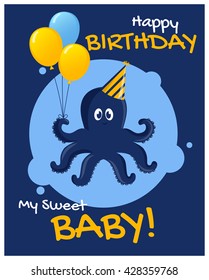 Happy Birthday My Sweet Baby Greeting Stock Vector (Royalty Free) 433689112