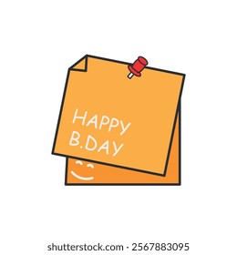 happy birthday note illustration vector 