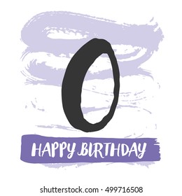 Happy birthday number 0. Vector Illustration