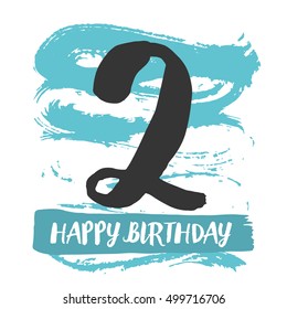 Happy birthday number 2. Vector Illustration