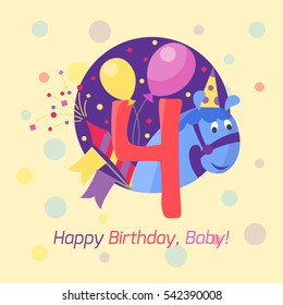 Happy birthday number 4 vector set anniversary year numbered icon birthday party invitation card numeral alphabet numbering template figure illustration. 