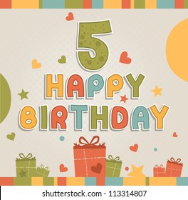 Happy Birthday Number Five Stock Vector (Royalty Free) 113314807