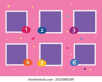 Happy birthday with a number photo frame vector illustration 