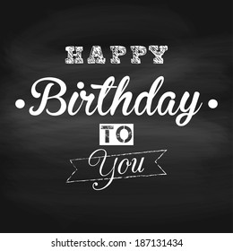 happy birthday on blackboard