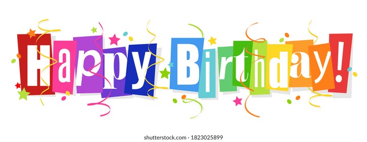 Happy Birthday On Cut Letters Stock Vector (Royalty Free) 1823025899 ...