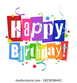 Happy Birthday On Cut Letters Stock Vector (Royalty Free) 1823038442 ...