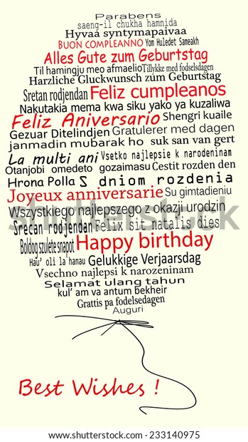 Happy Birthday On Different Languages Stock Vector Royalty Free