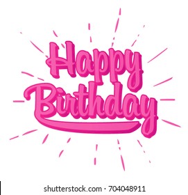 Happy Birthday On White Background Stock Vector (Royalty Free ...