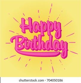 Happy Birthday on yellow background