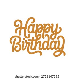 Happy Birthday Ornate Orange Script Lettering