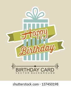 happy birthday over beige background. vector illustration