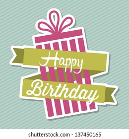 happy birthday over blue background. vector illustration